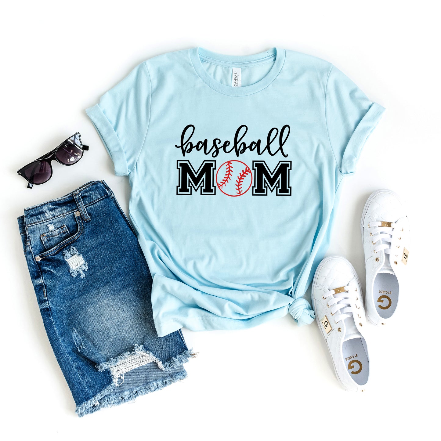Baseball Mom With Ball | Short Sleeve Graphic Tee