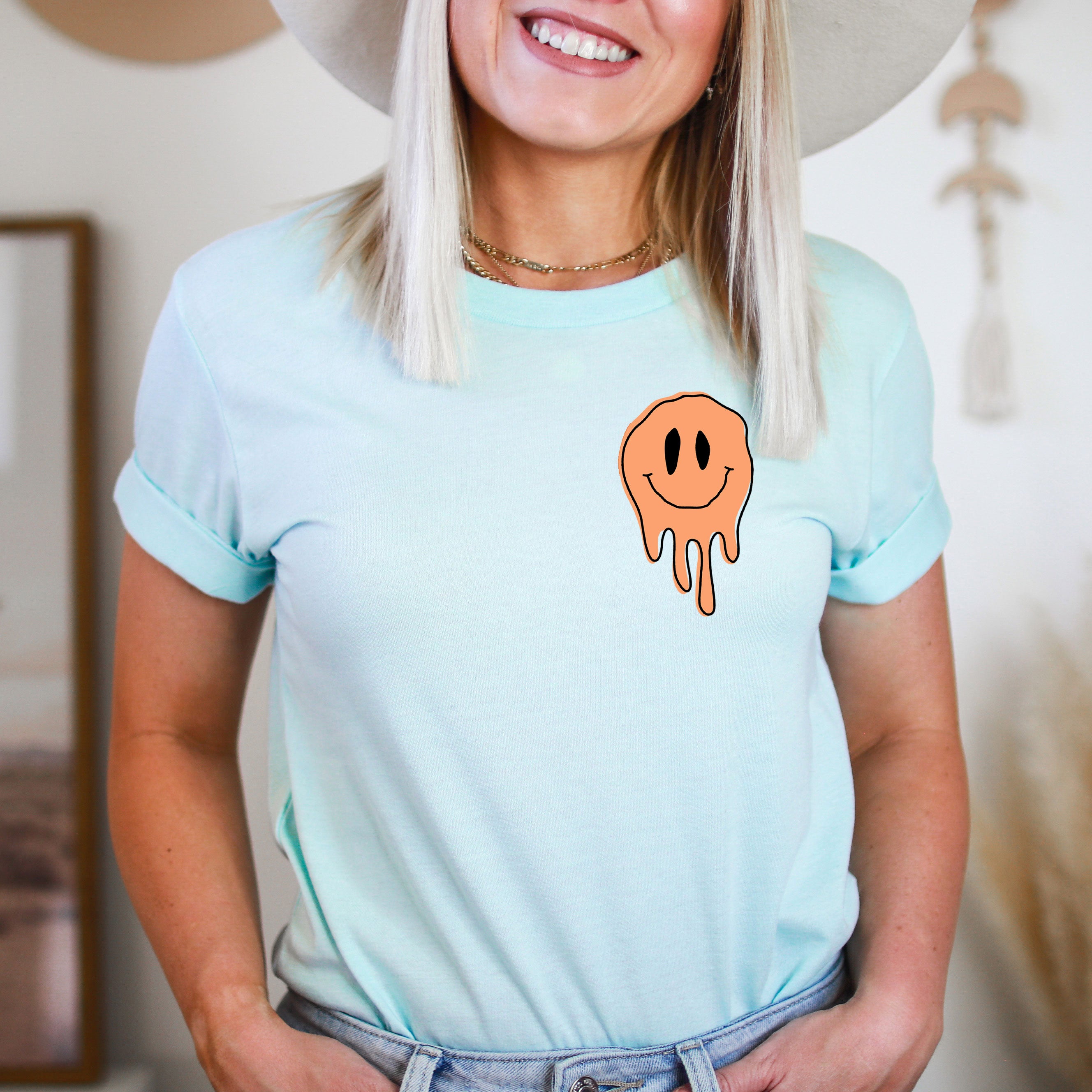 Spooky Checkered Flowers | Front & Back Short Sleeve Graphic Tee