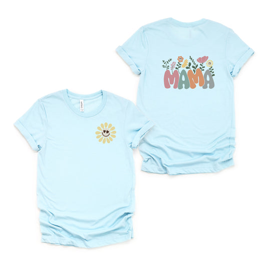 Mama Flowers Colorful | Front & Back Short Sleeve Graphic Tee