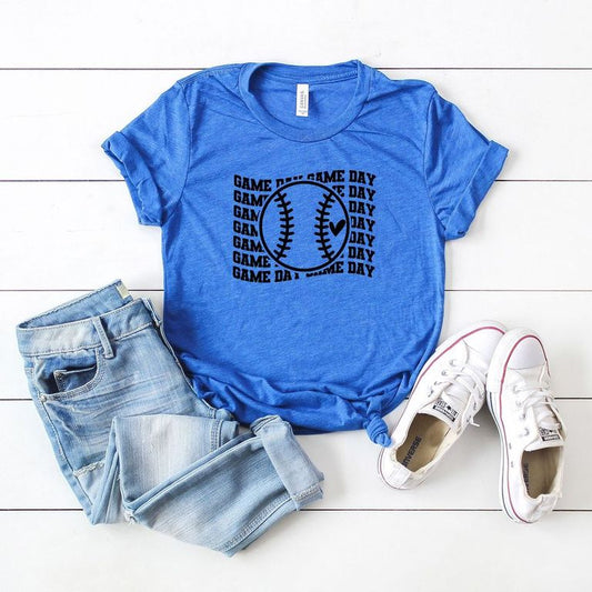Baseball Game Day Stacked | Short Sleeve Graphic Tee