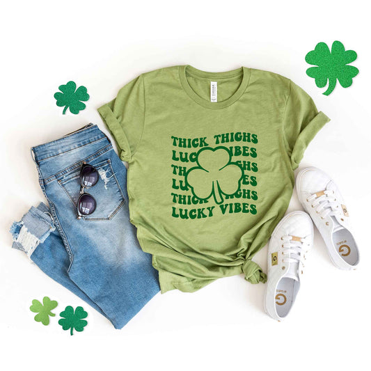 Thick Thighs Lucky Vibes | Short Sleeve Graphic Tee