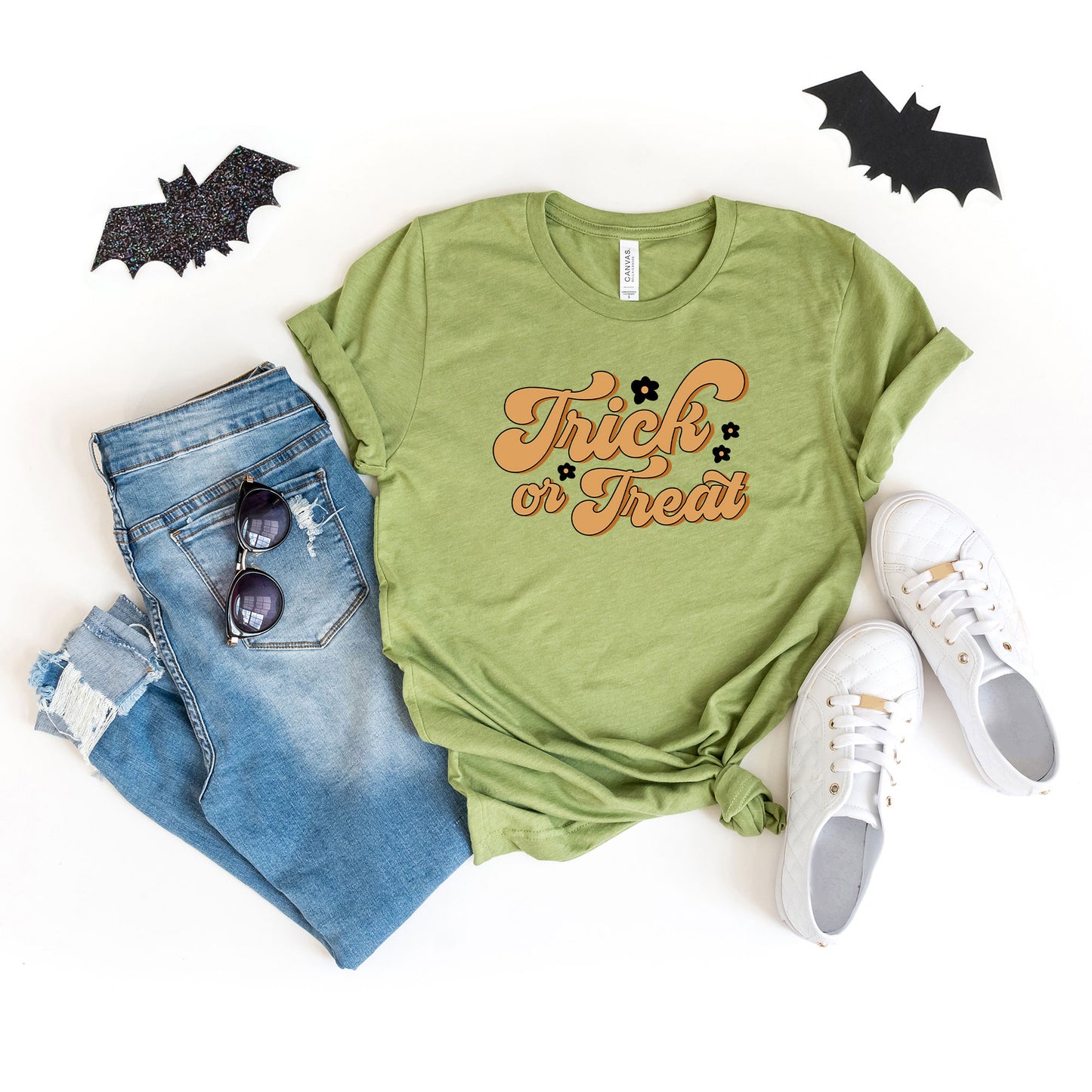 Trick Or Treat Flowers | Short Sleeve Graphic Tee