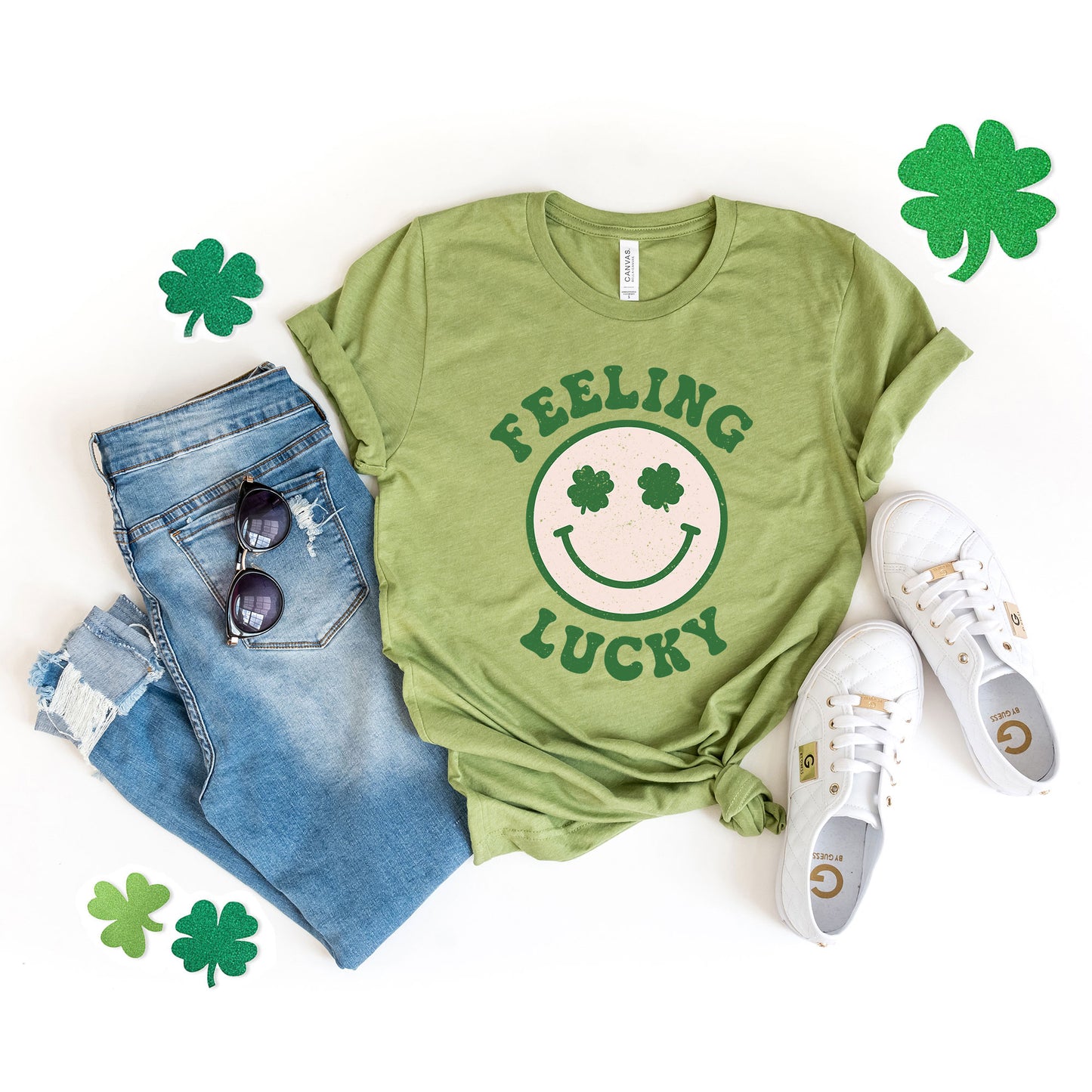 Feeling Lucky Smiley Face | Short Sleeve Graphic Tee