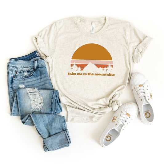 Take Me To The Mountains Sunset | Short Sleeve Graphic Tee
