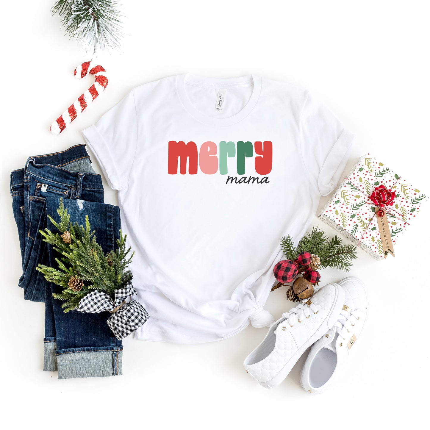 Merry Mama Bold Colorful | Short Sleeve Graphic Tee