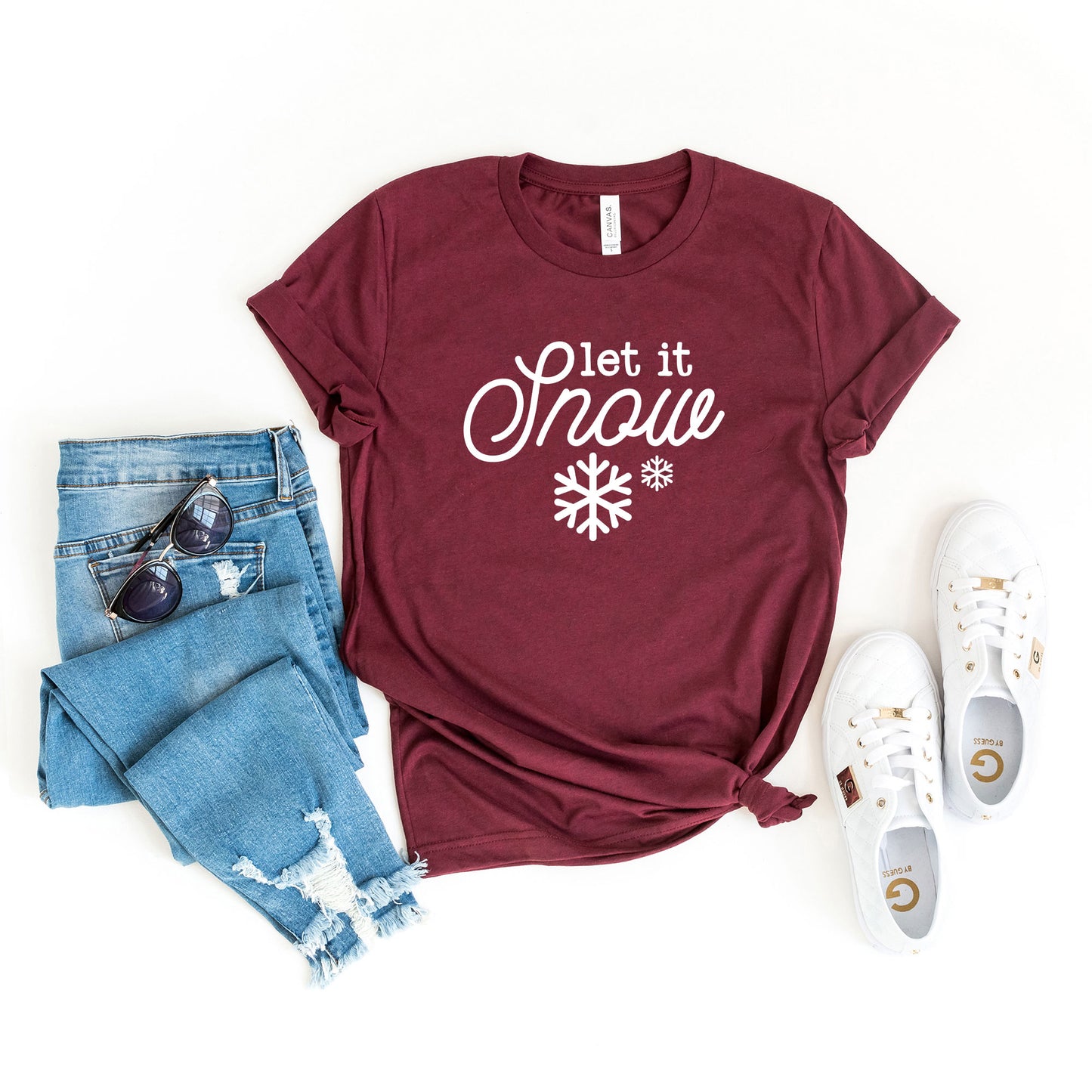 Let It Snow Snowflake | Short Sleeve Graphic Tee