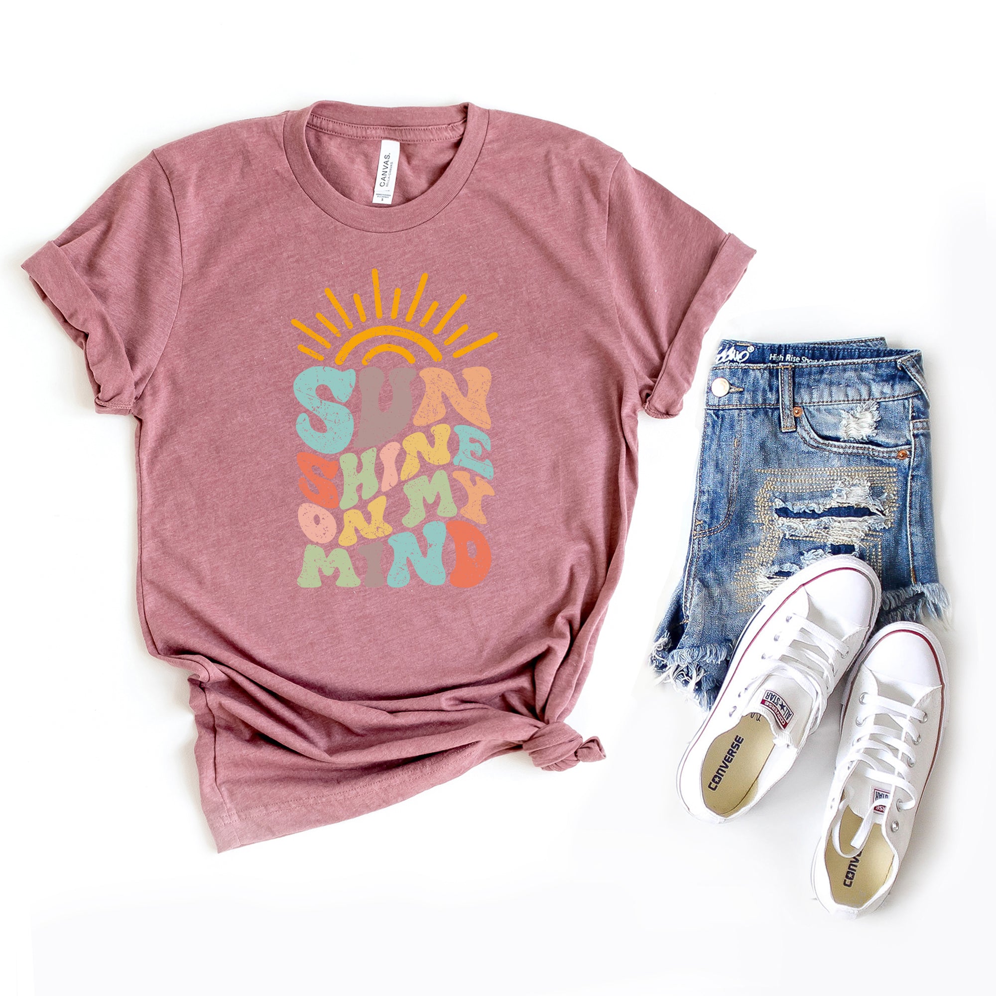 Sunshine On My Mind Distressed | Short Sleeve Graphic Tee