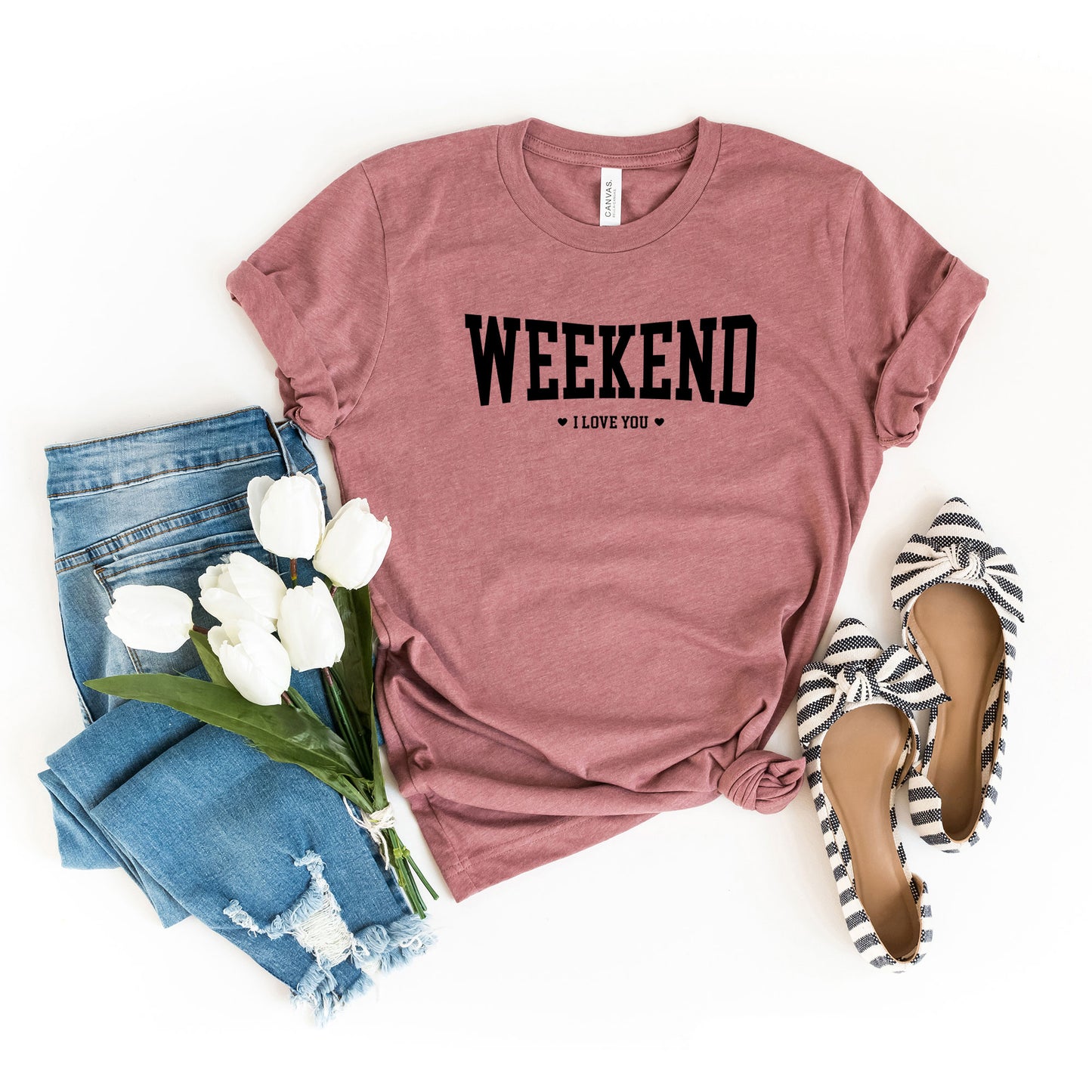 Weekend I love You Heart | Short Sleeve Graphic Tee