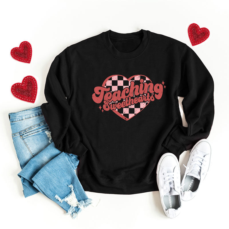 Teaching Sweethearts Checkered Hearts | Sweatshirt