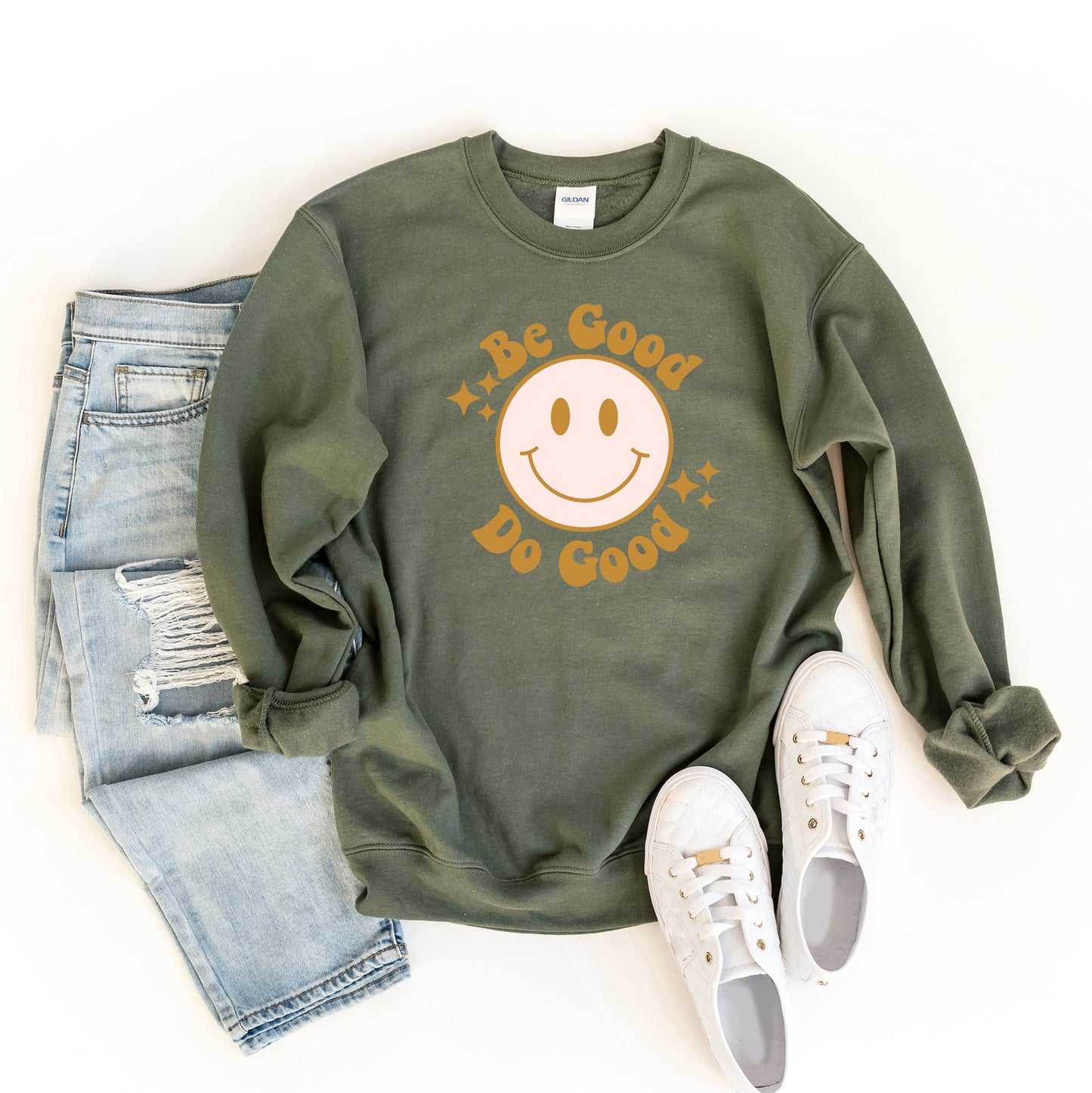 Be Good Do Good Smiley Face | Sweatshirt