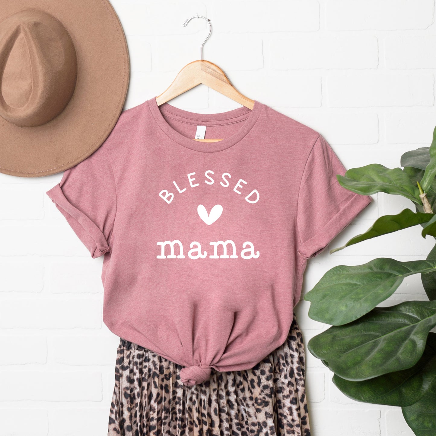 Blessed Mama Heart | Short Sleeve Graphic Tee