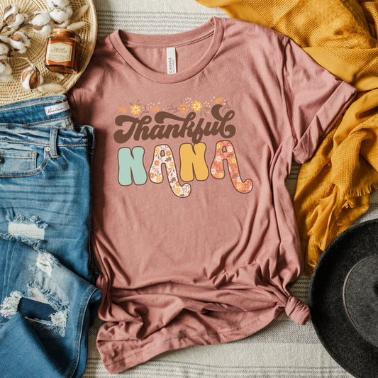 Thankful Nana Floral | Short Sleeve Graphic Tee