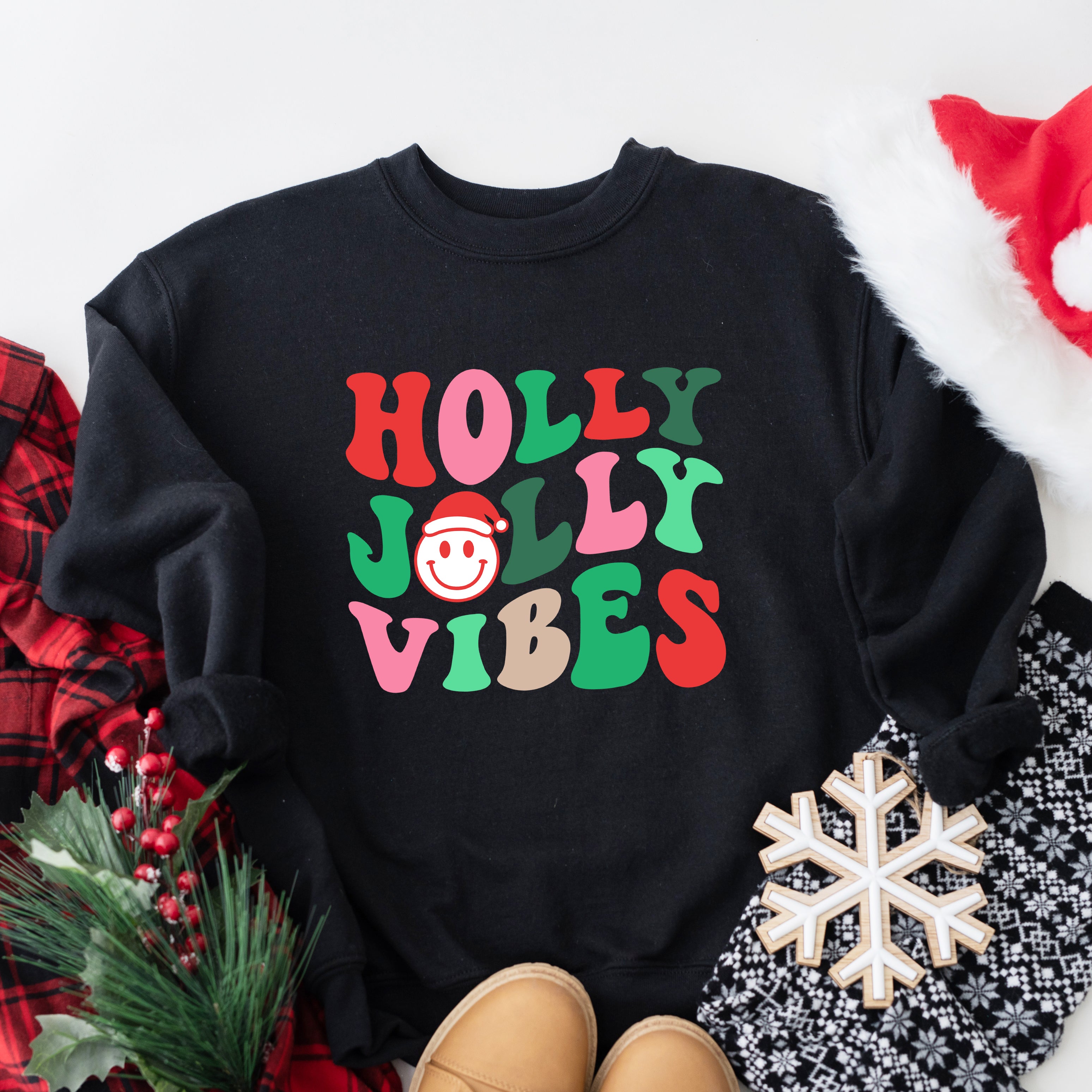 Holly Jolly Vibes Smile | Sweatshirt