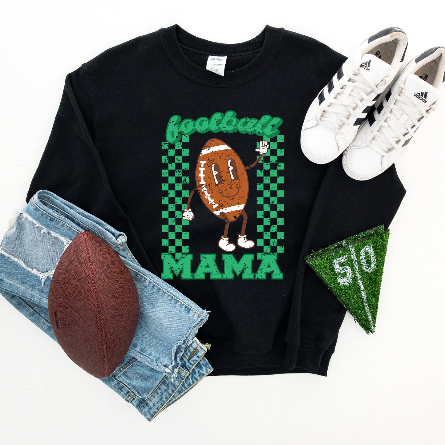 Checkered Football Mama | Sweatshirt