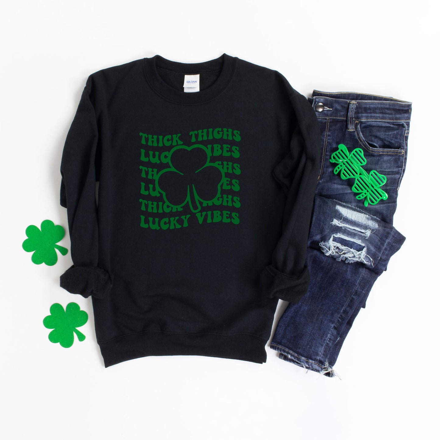 Thick Thighs Lucky Vibes | Sweatshirt