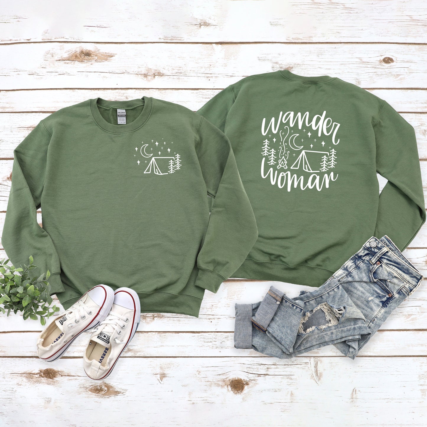 Wander Woman Tent | Front and Back Sweatshirt