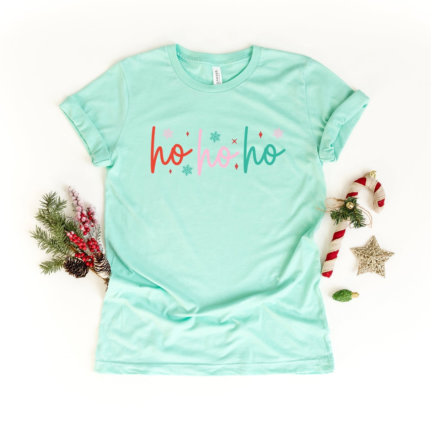 Ho Ho Ho Colorful | Short Sleeve Graphic Tee