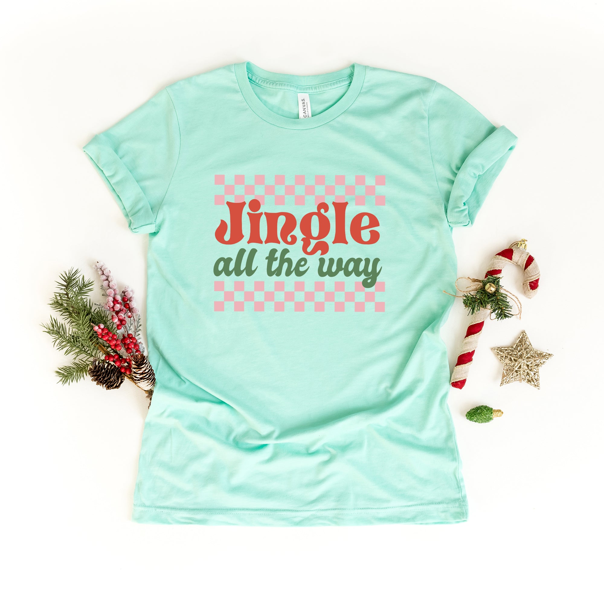 Jingle All The Way Checkered | Short Sleeve Graphic Tee