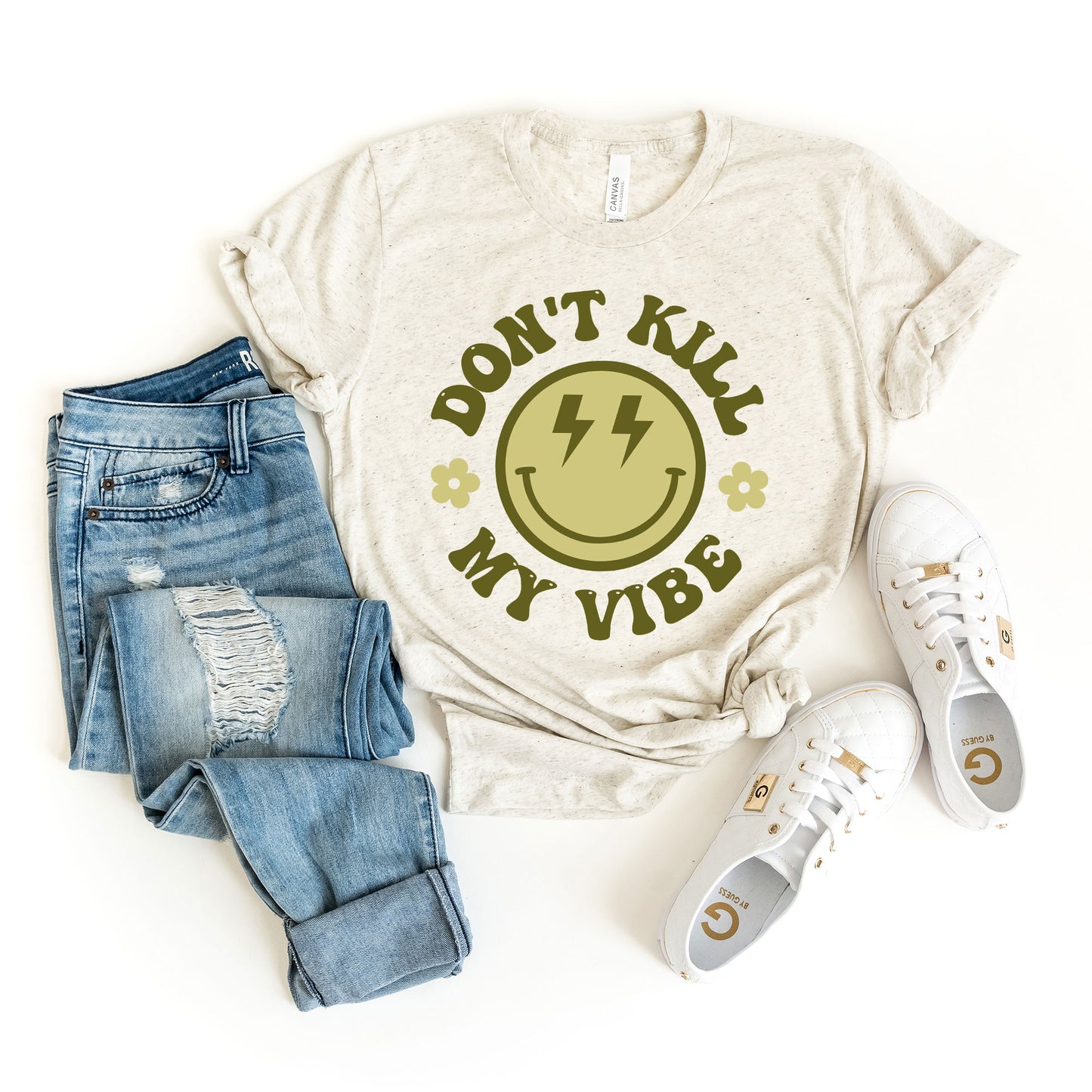 Don't Kill My Vibe Smiley Face | Short Sleeve Graphic Tee