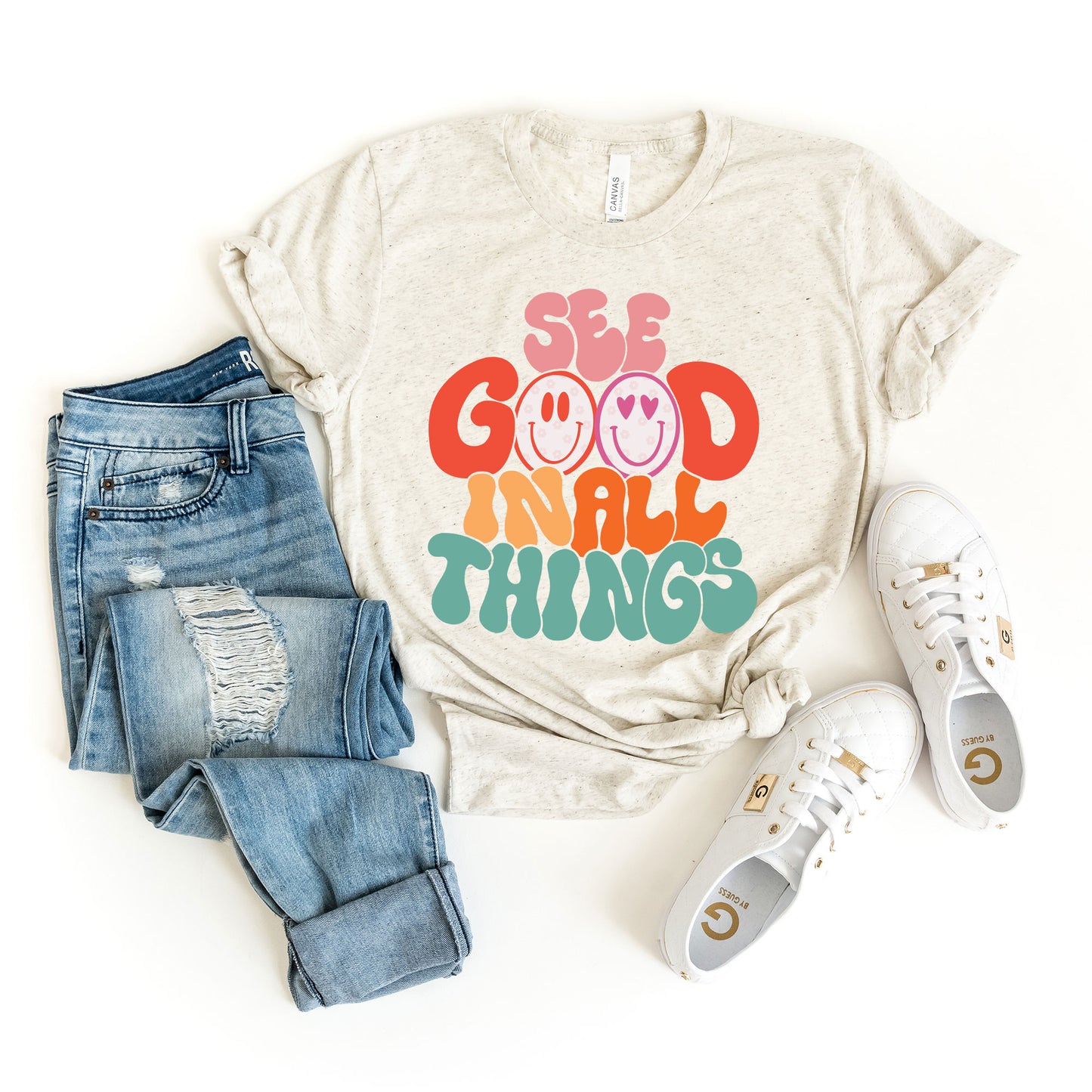 See Good in all Things Smiley Face | Short Sleeve Graphic Tee