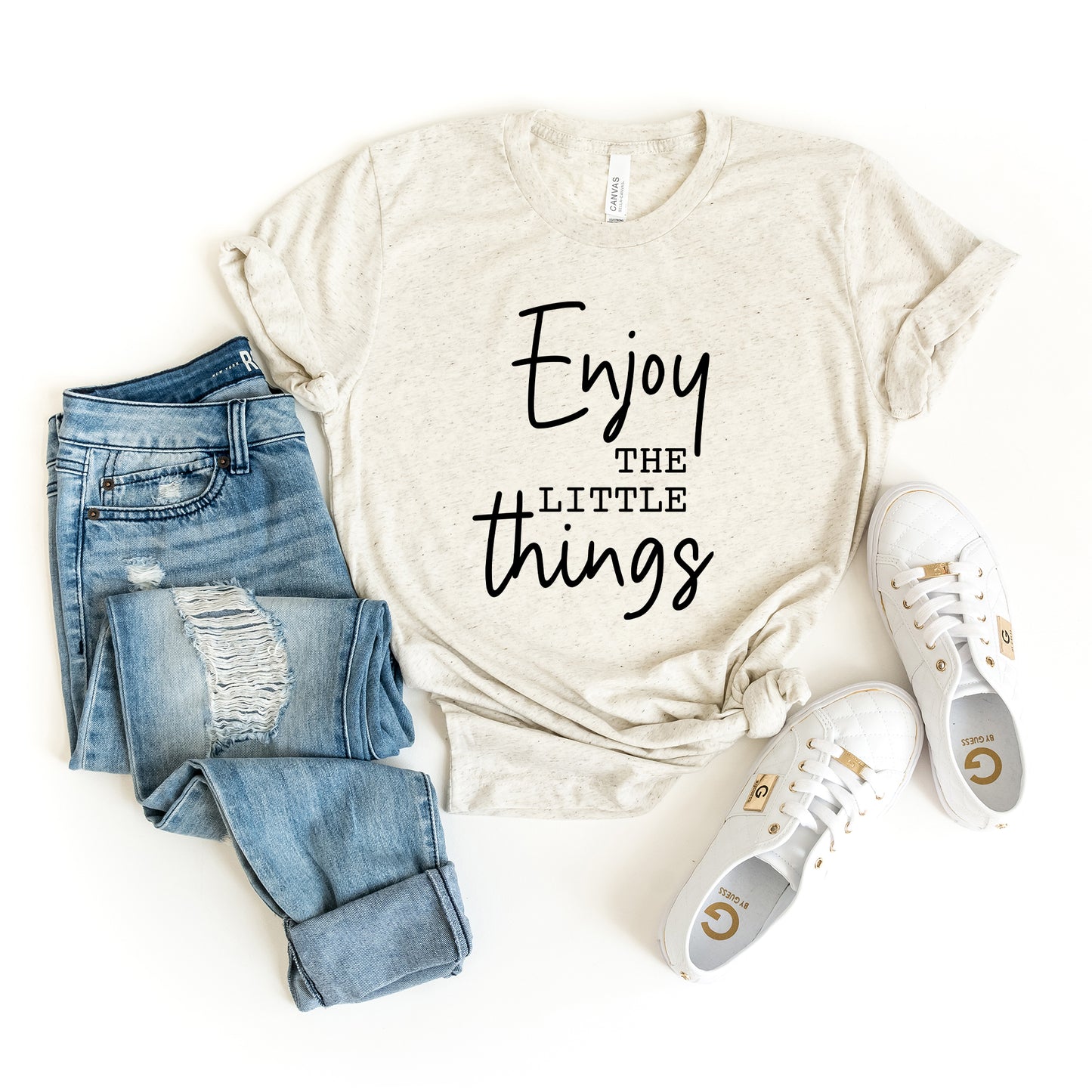 Enjoy The Little Things Script | Short Sleeve Graphic Tee