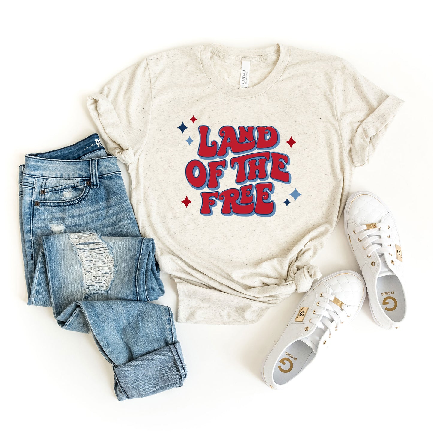 Land Of The Free Retro | Short Sleeve Graphic Tee