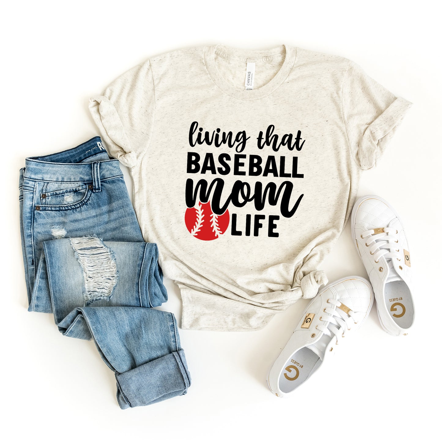 Living That Baseball Mom Life With Ball | Short Sleeve Graphic Tee