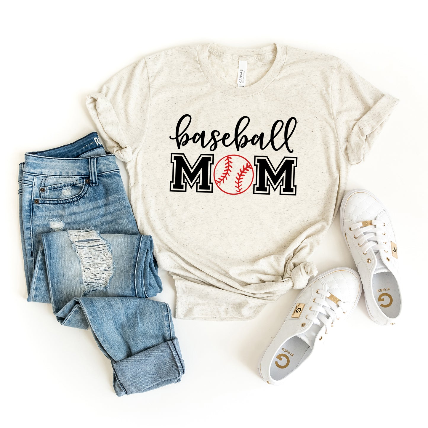 Baseball Mom With Ball | Short Sleeve Graphic Tee