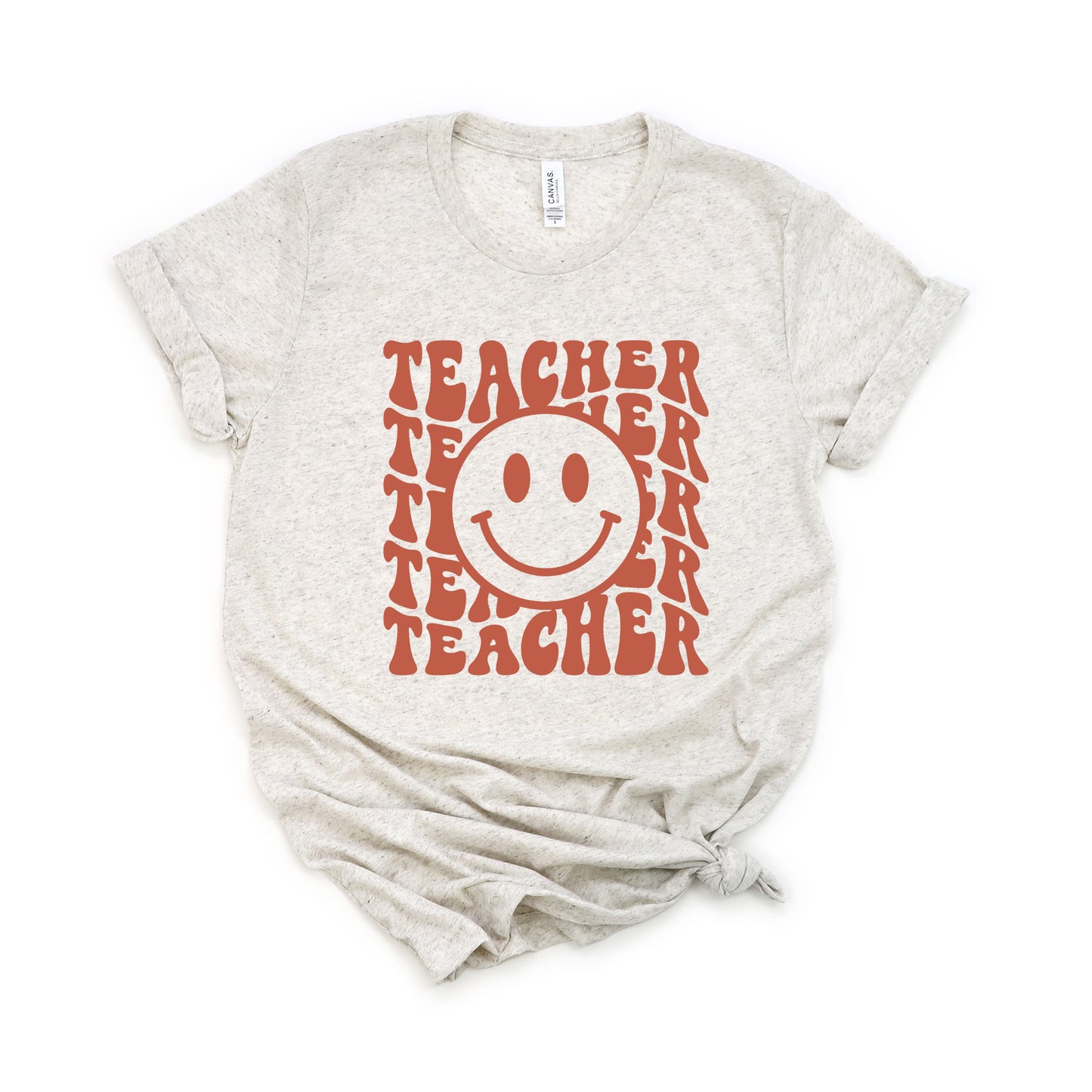 Teacher Smiley Face Wavy | Short Sleeve Graphic Tee