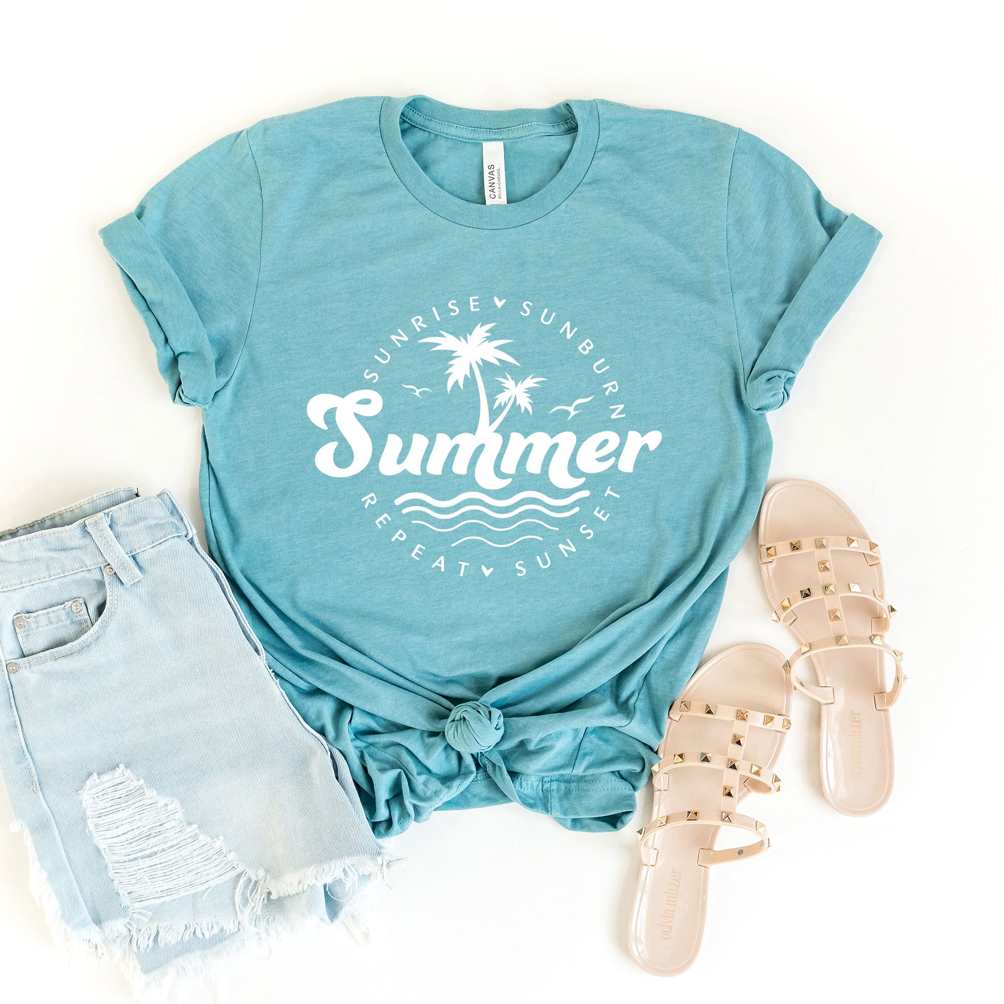 Summer Sunrise Sunburn Sunset Repeat | Short Sleeve Graphic Tee