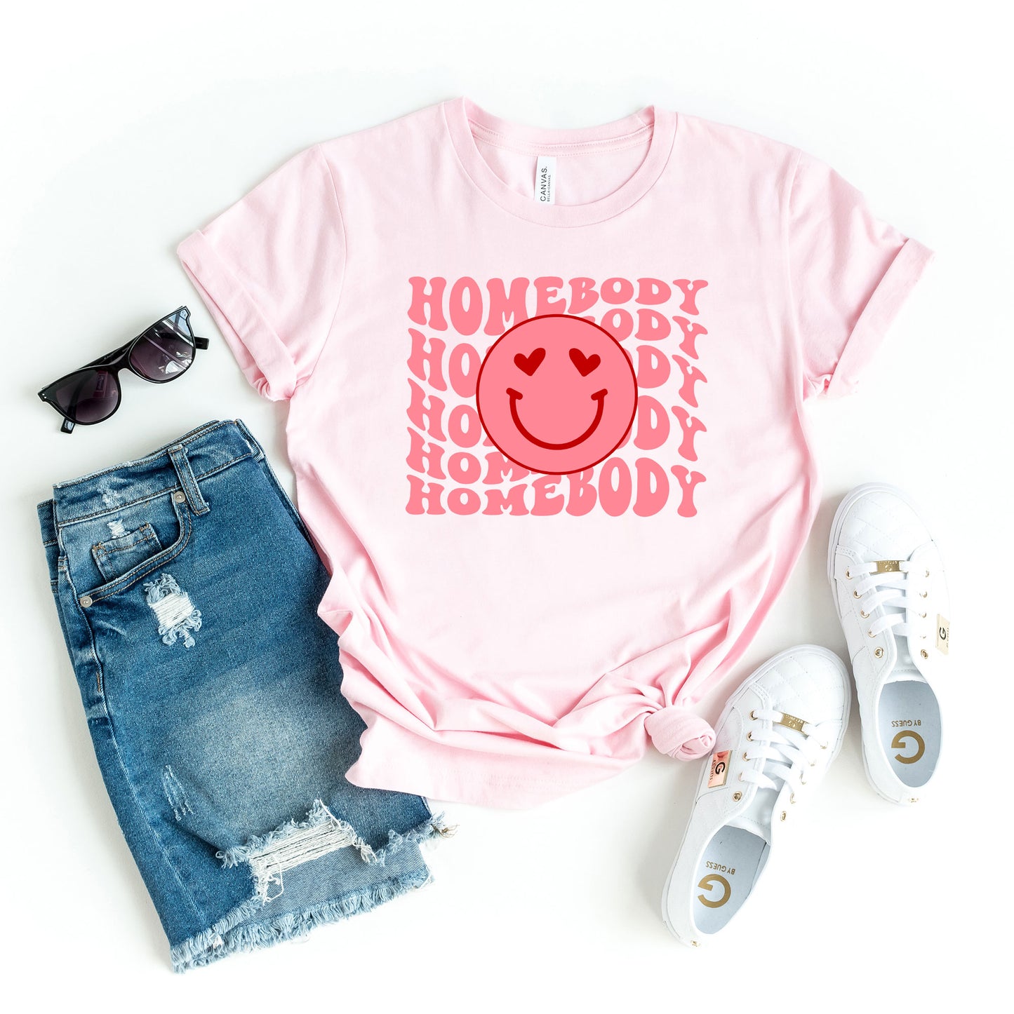 Homebody Stacked Smiley Face | Short Sleeve Graphic Tee