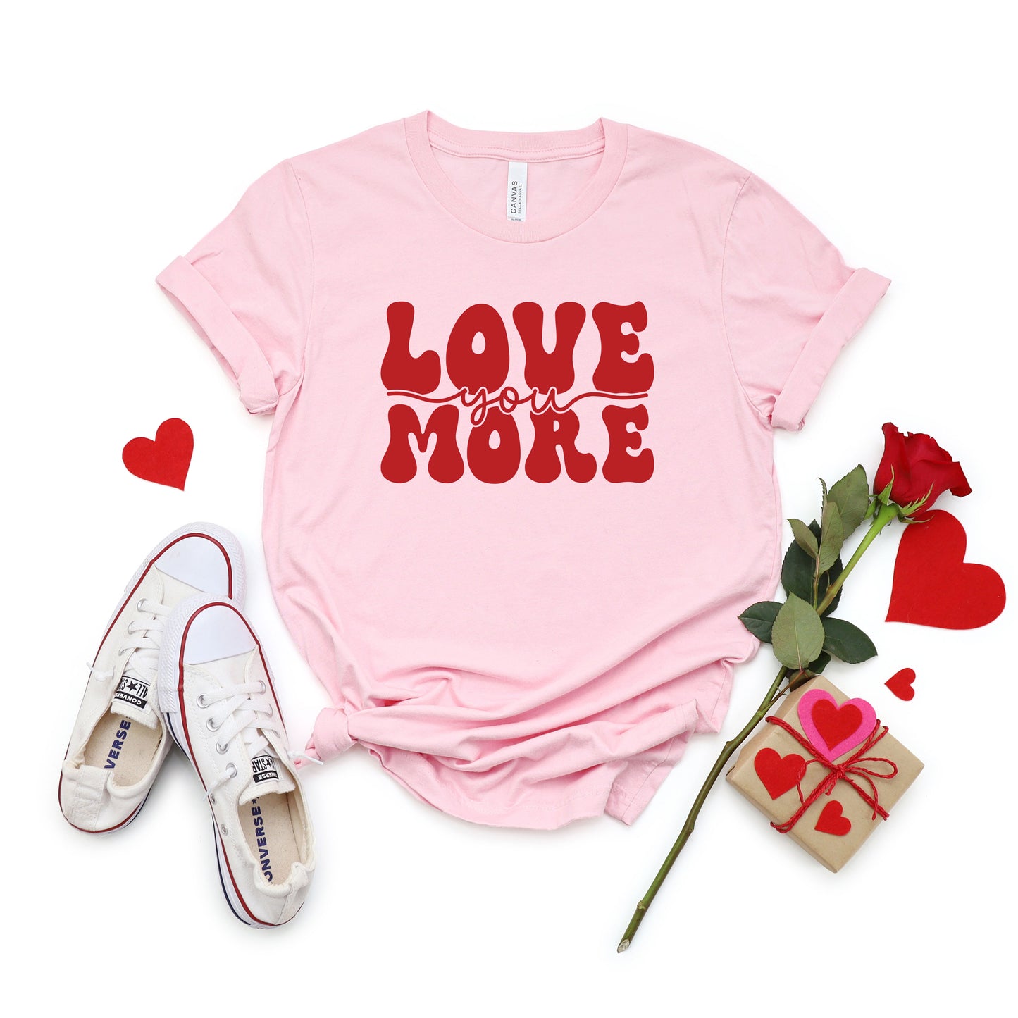 Love You More Cursive | Short Sleeve Graphic Tee