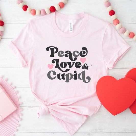 Peace Love And Cupid | Short Sleeve Graphic Tee