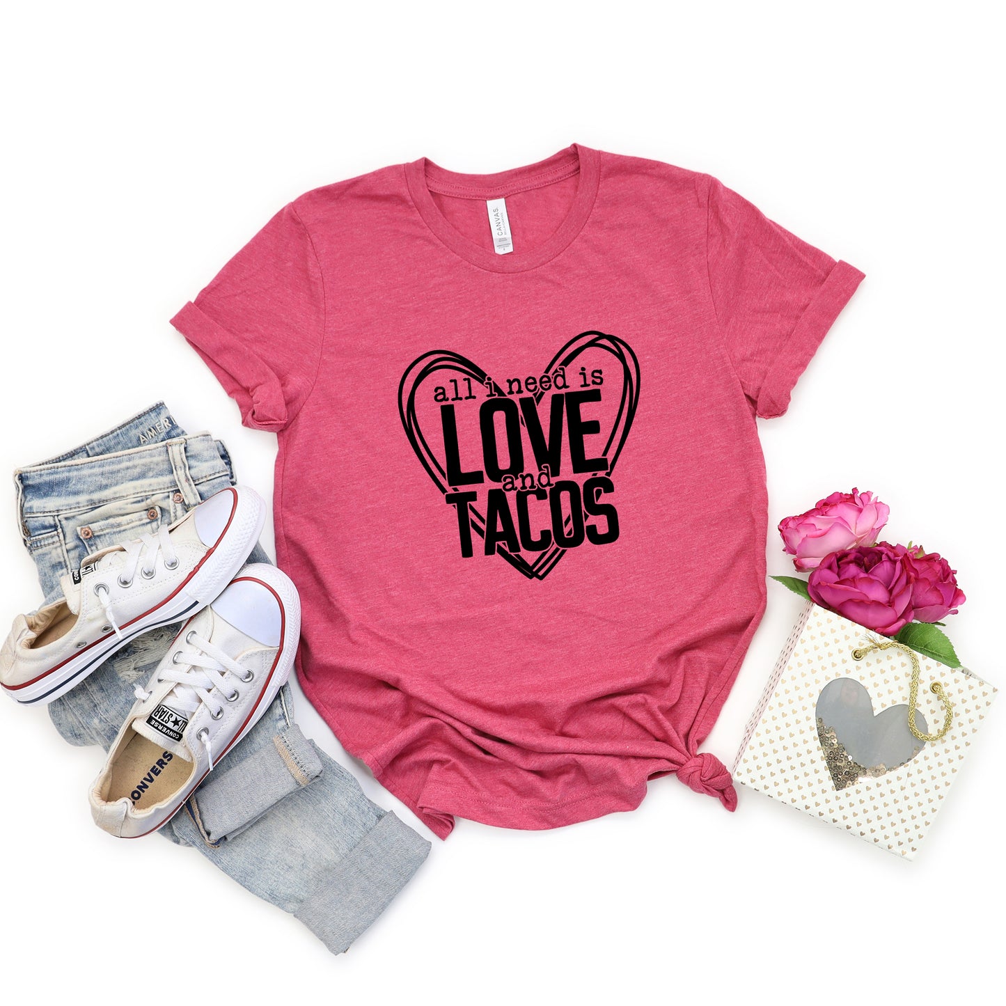 All You Need Is Love And Tacos | Short Sleeve Graphic Tee