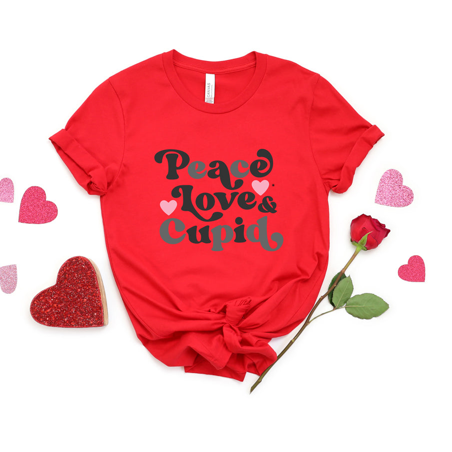 Peace Love And Cupid | Short Sleeve Graphic Tee