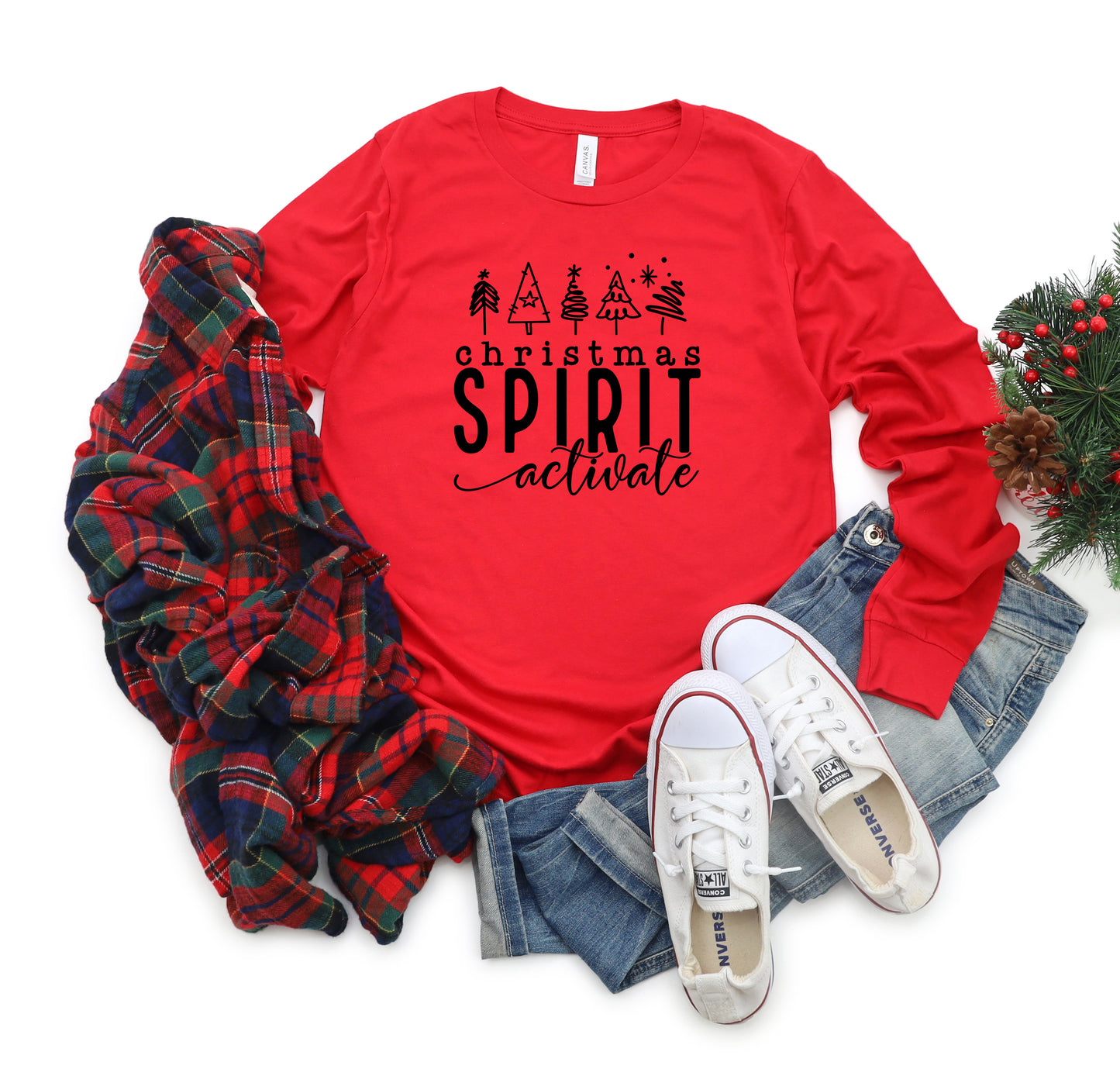 Christmas Spirit Activate | Long Sleeve Graphic Tee