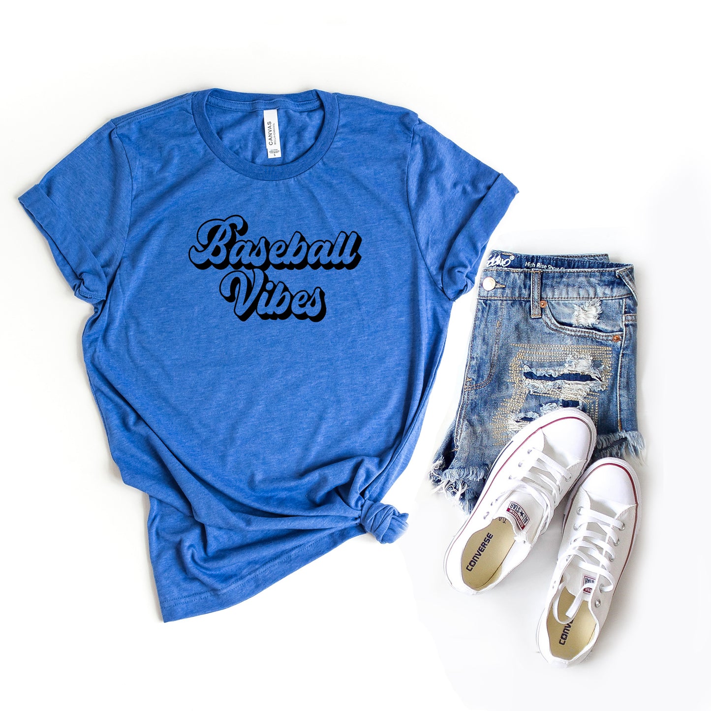Baseball Vibes Cursive | Short Sleeve Graphic Tee