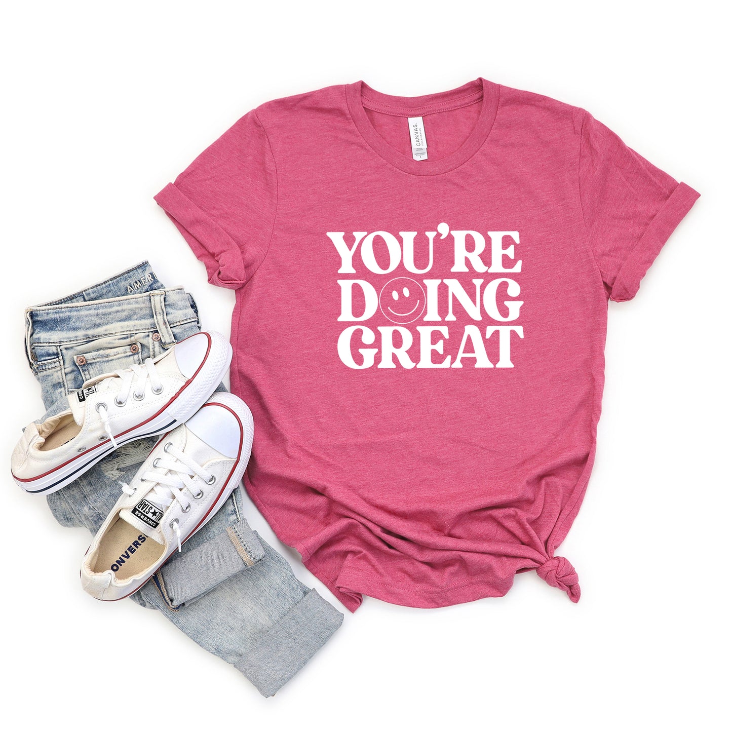 You're Doing Great Smiley | Short Sleeve Graphic Tee