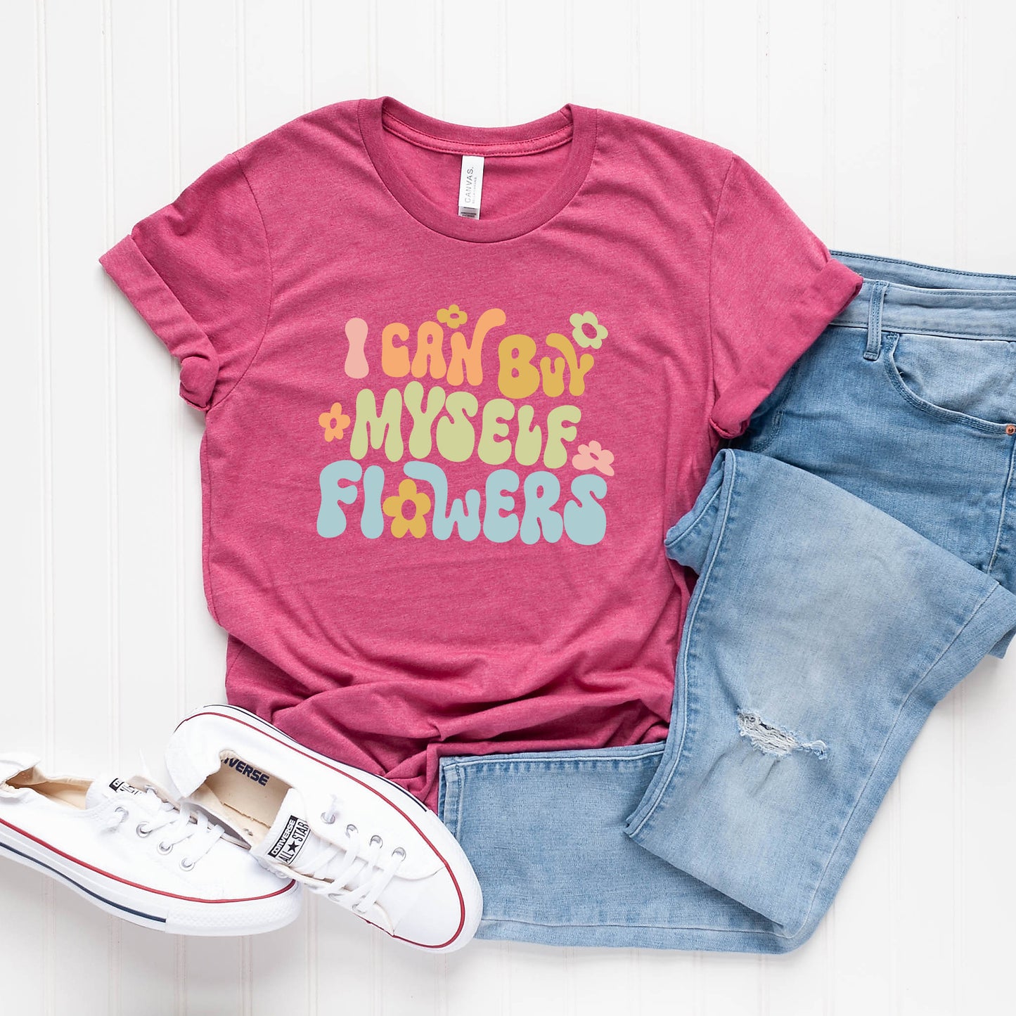 I Can Buy Myself Flowers Colorful | Short Sleeve Graphic Tee
