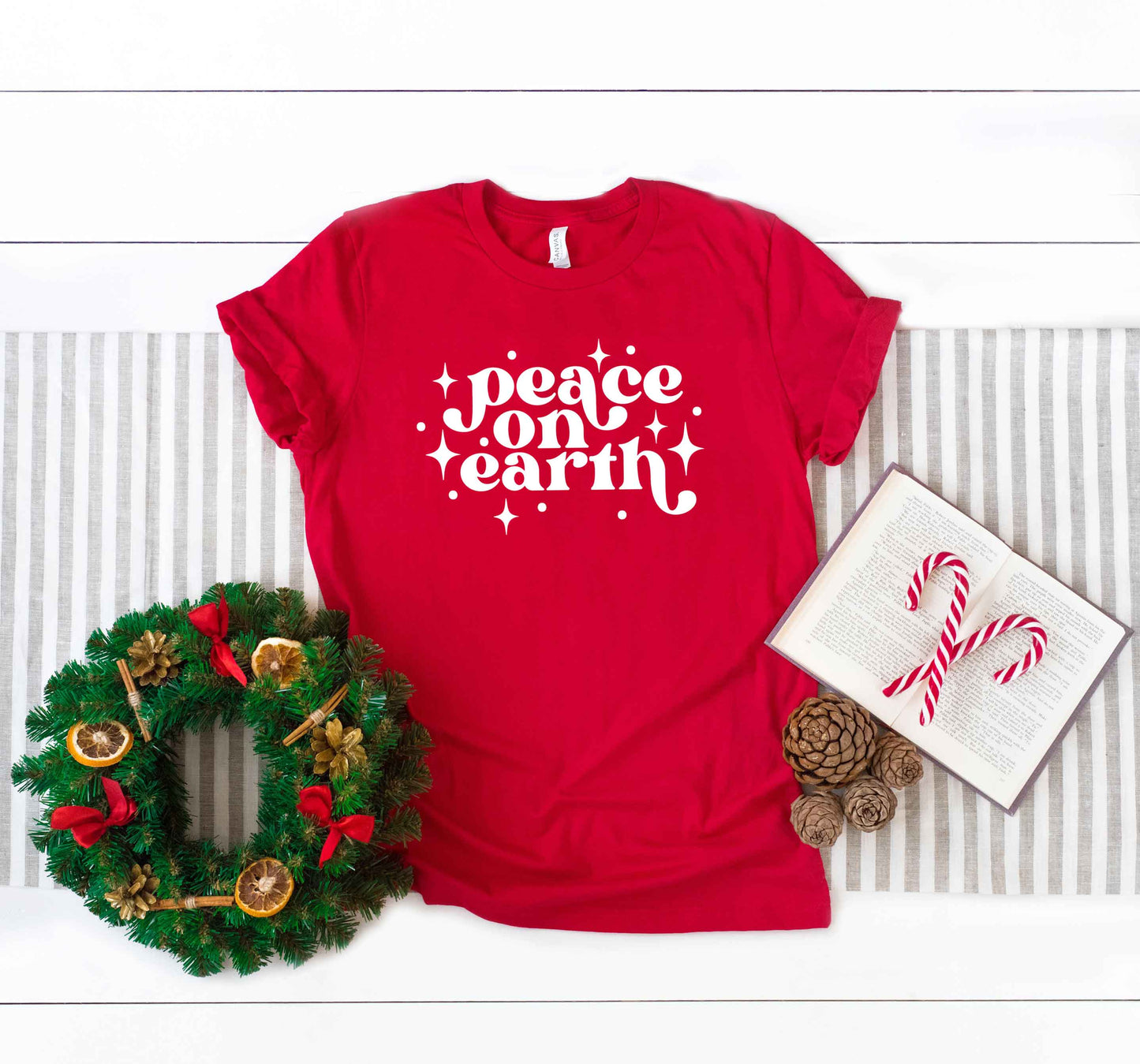Whimsical Peace On Earth | Short Sleeve Graphic Tee