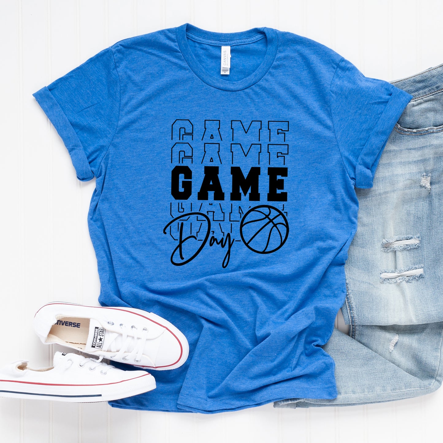 Game Day Stacked Basketball | Short Sleeve Graphic Tee