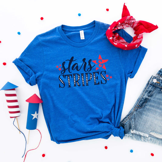 Stars And Stripes With Stars | Short Sleeve Graphic Tee