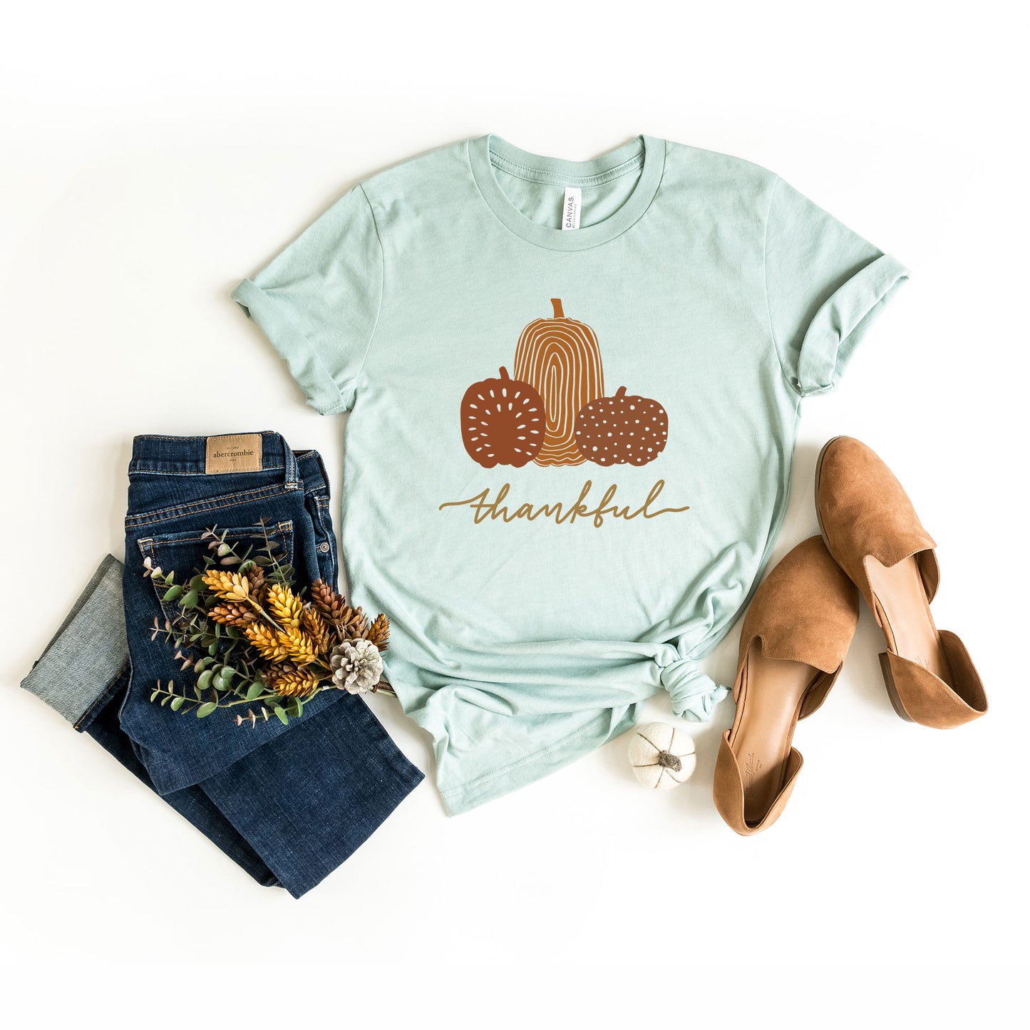 Boho Thankful Pumpkins | Short Sleeve Graphic Tee