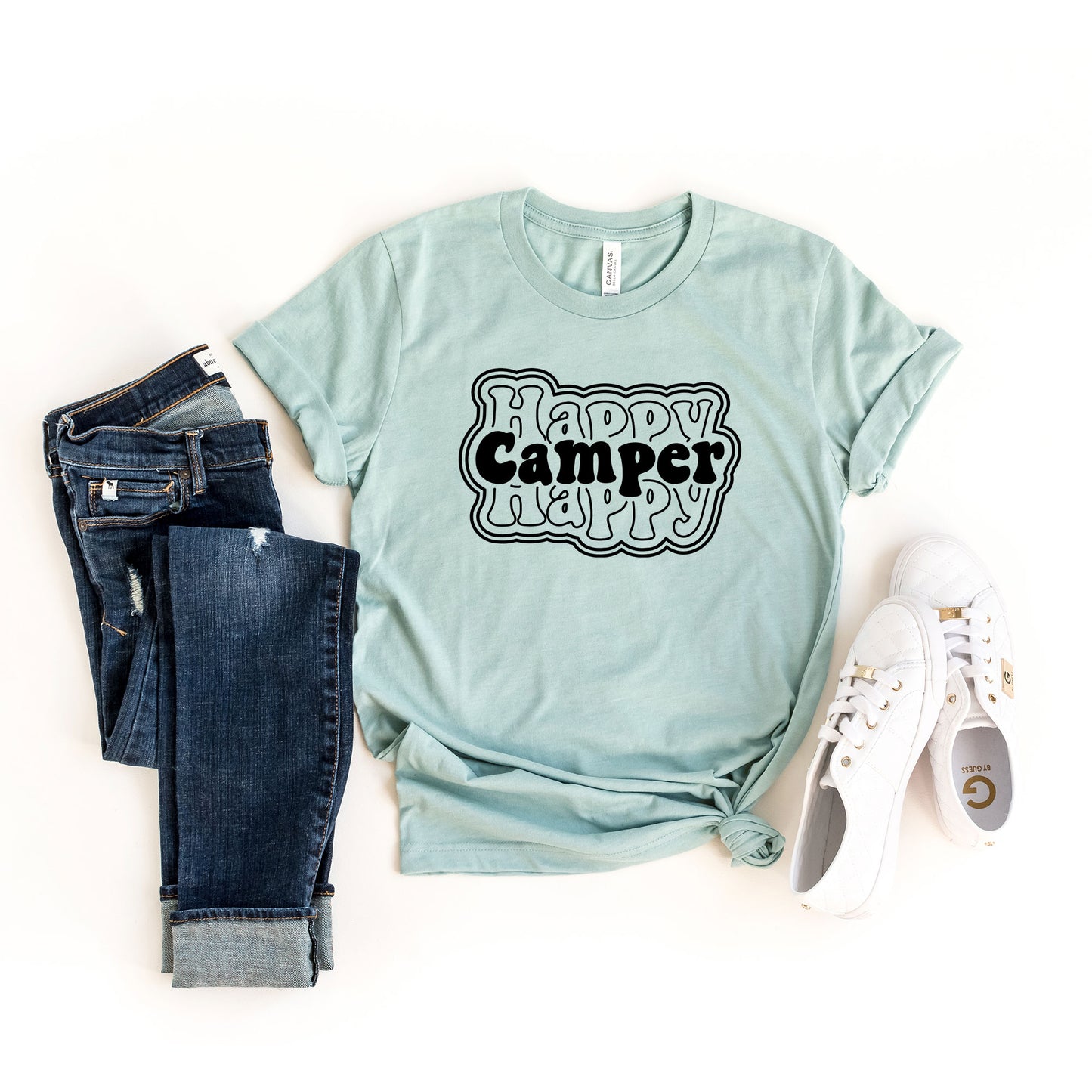 Happy Camper Stacked | Short Sleeve Graphic Tee