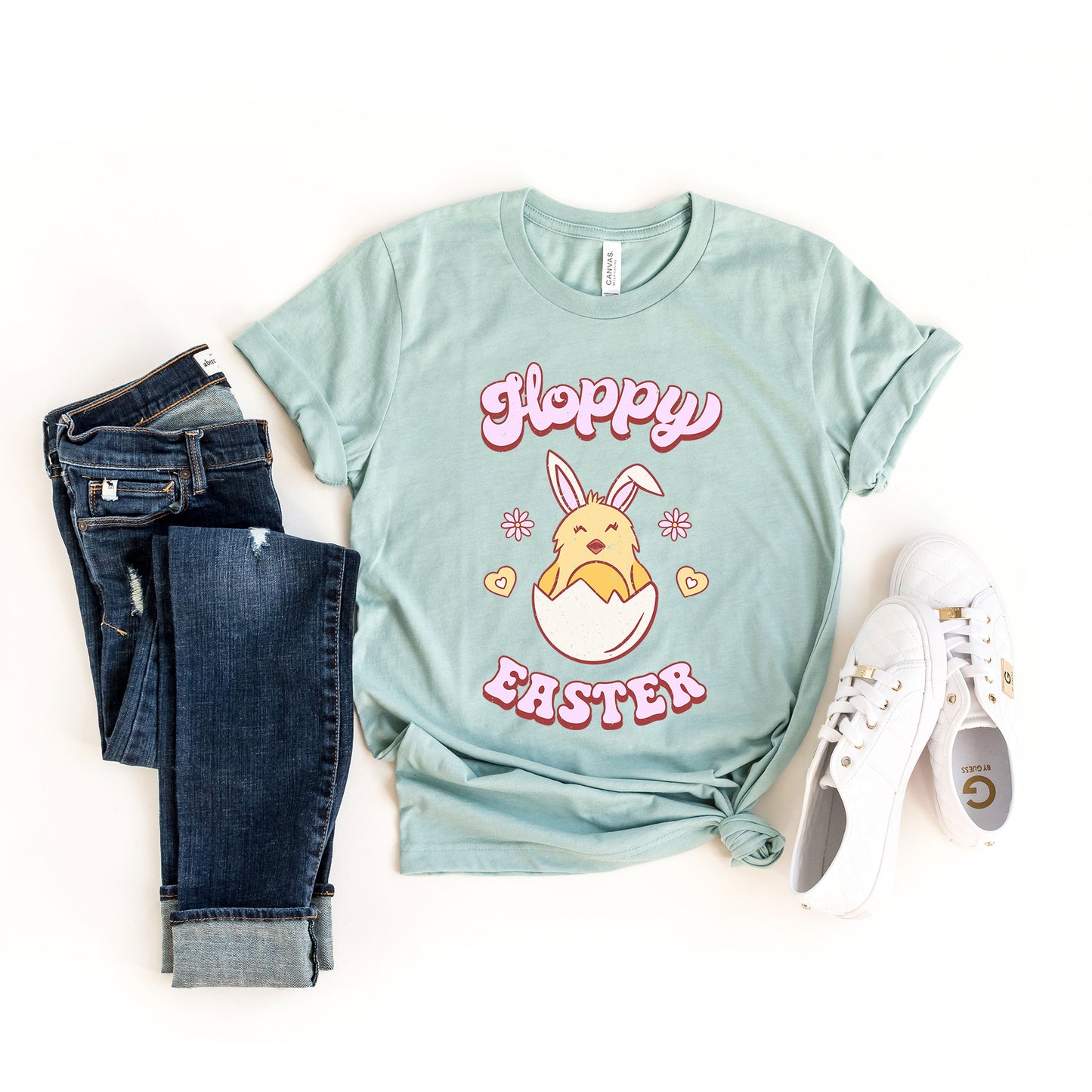Hoppy Easter Chick Colorful | Short Sleeve Graphic Tee