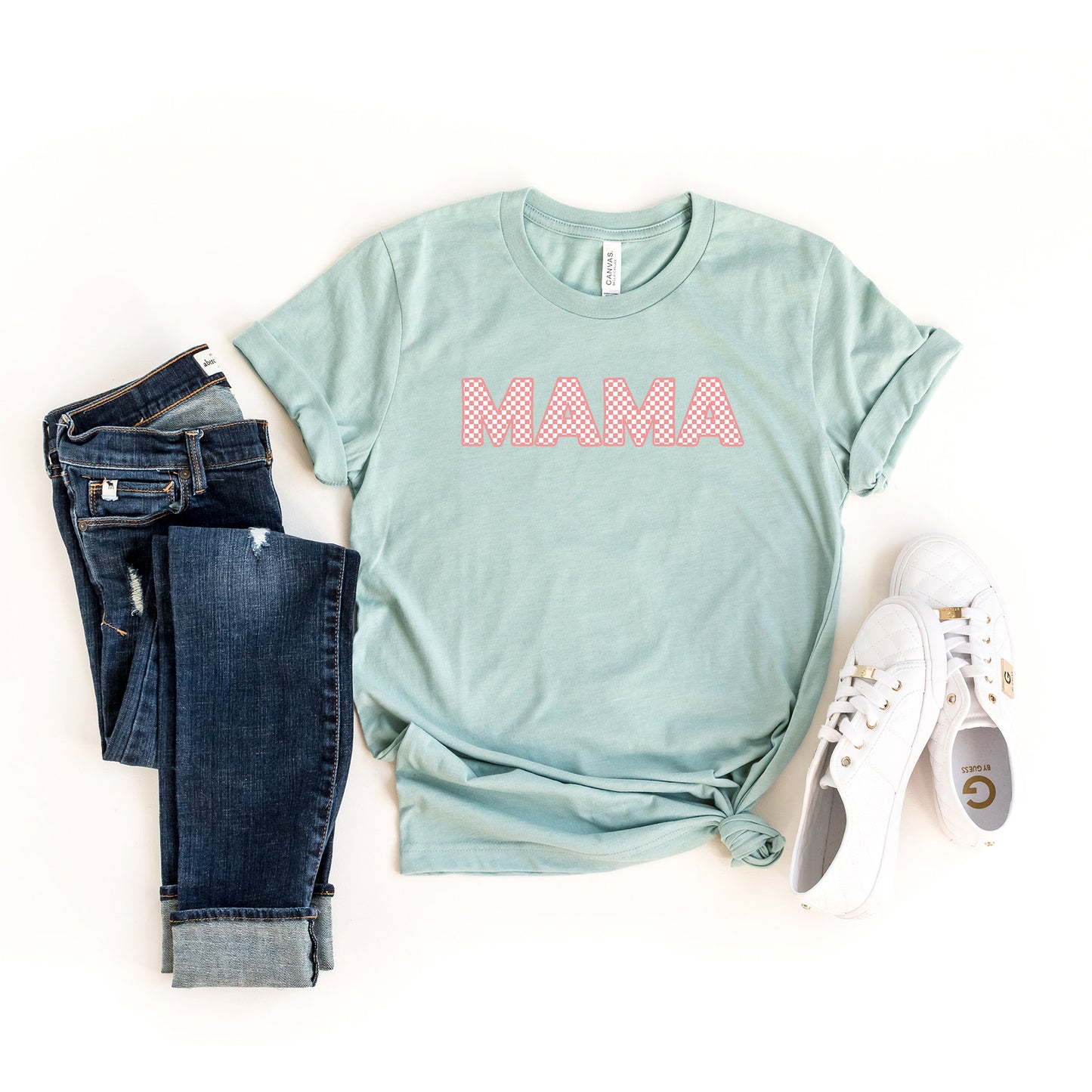 Pink Checkered Mama | Short Sleeve Graphic Tee