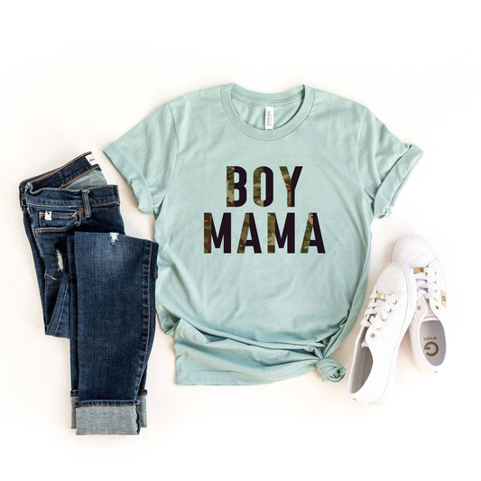 Boy Mama Camo | Short Sleeve Graphic Tee