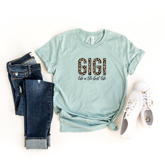 Gigi Life is the Best Life - Leopard | Short Sleeve Graphic Tee