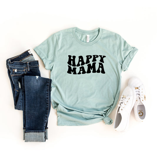 Happy Mama Wavy | Short Sleeve Graphic Tee