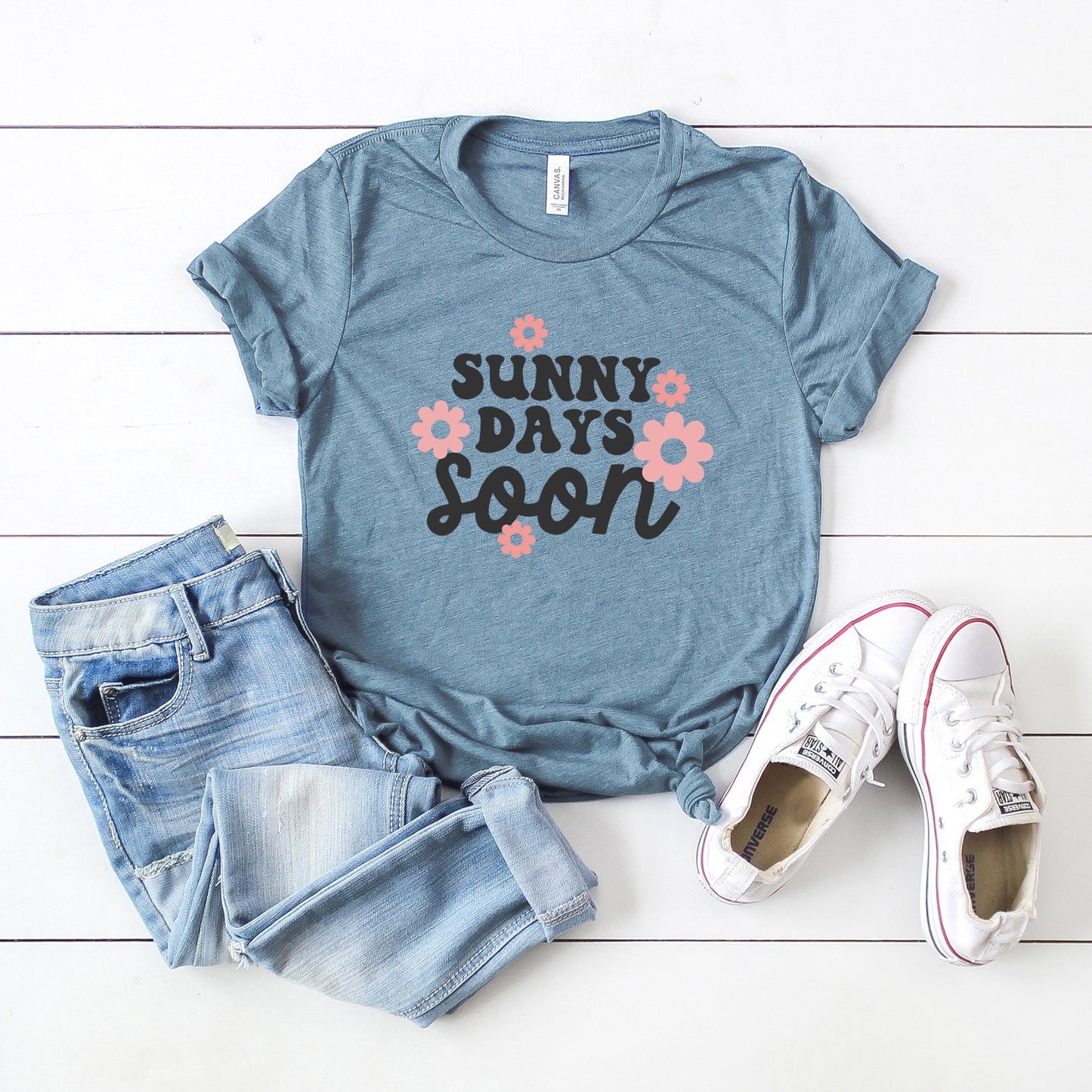 Sunny Days Soon Flowers | Short Sleeve Graphic Tee